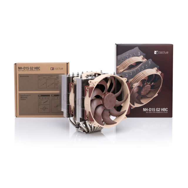 Disipador de Aire Noctua NH-D15 G2 HBC | Variante de Convexidad de Base Alta | 140 mm | 300 a 1500 RPM | 24.8 dBA | AM5 / AM4 | LGA 1954 / 1851 / 1700 / 1200 / 115x | Café | NH-D15 G2 HBC