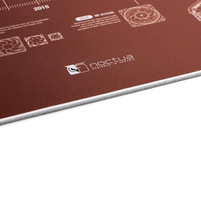 Mousepad Gamer Noctua NP-DM3 | 900 x 400 x 4 mm | Bordes con Costura | Base Antideslizante | Edición del 20° Aniversario | Café | NP-DM3