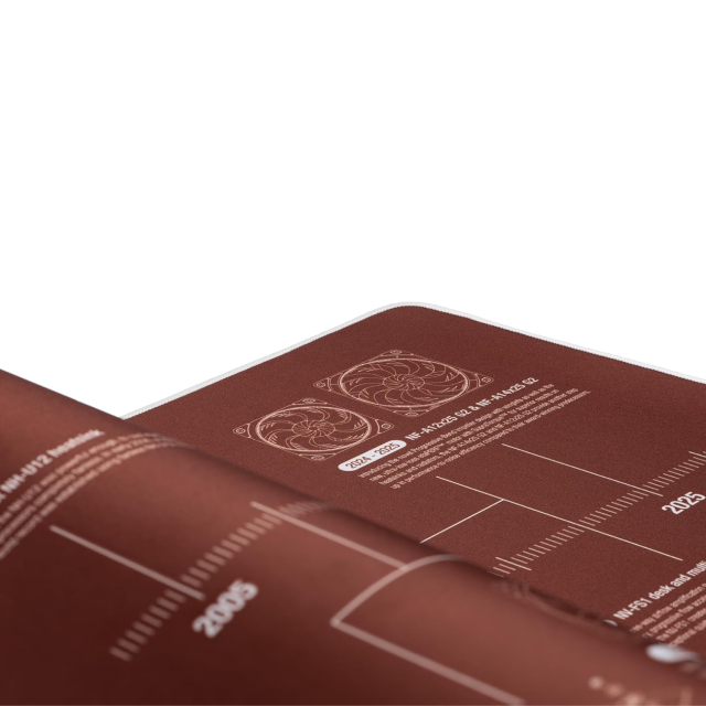 Mousepad Gamer Noctua NP-DM3 | 900 x 400 x 4 mm | Bordes con Costura | Base Antideslizante | Edición del 20° Aniversario | Café | NP-DM3