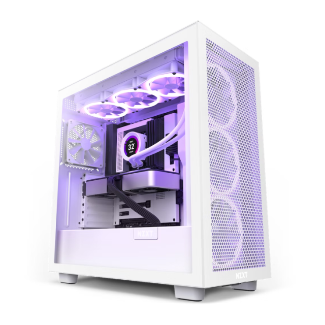 Gabinete gamer NZXT H7 Flow | White | Cristal templado | CM-H71FW-01