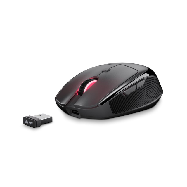 Mouse Gamer Sharkoon OfficePal M25W Black | Conexión Inalámbrica | 2.4Ghz | 400-4,000 DPI | Sensor Óptico | RGB | Color Negro | M-M25WB