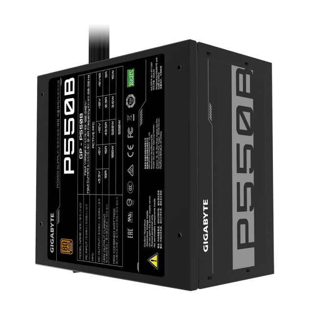 Fuente de Poder Gigabyte P550B | 500W | 80+ Bronze | GP-P550B