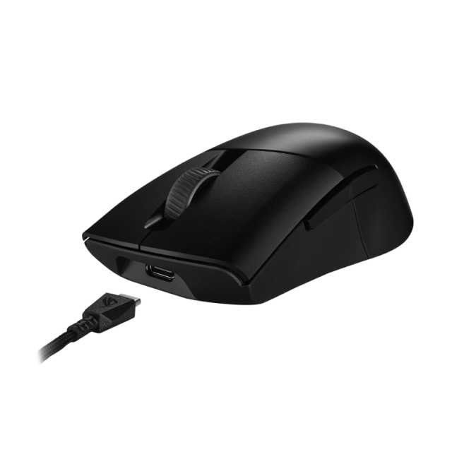 Mouse Gamer Inalámbrico ASUS ROG Keris Wireless AimPoint | Hasta 119 Horas de Batería | Hasta 36000 DPI | Sensor Óptico ROG AimPoint | 75 g | 2.4GHz / Bluetooth / USB | Incluye Cinta Antideslizante Precortada | RGB | Negro | P709 ROG KERIS WL AIMPOINT/BLK