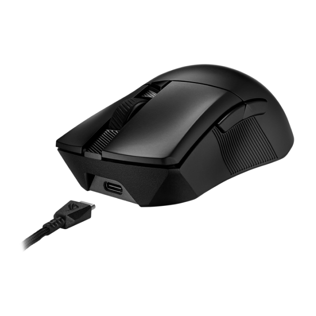 Mouse Gamer Inalámbrico ASUS ROG Gladius III Wireless AimPoint | Hasta 119 Horas de Batería | 100 a 36,000 DPI | Sensor Óptico ROG AimPoint | 6 Botones Programables | 2.4GHz / Bluetooth / USB-A | Switches Intercambiables | RGB | Negro | P711 ROG GIII WL