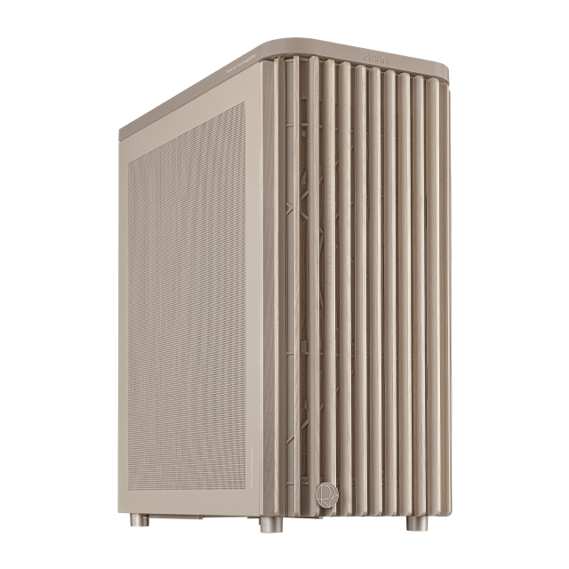 Gabinete ASUS ProArt PA401 Wood Edition | Media Torre | ATX | 2 x USB A / 1 x USB C | Incluye 3 Ventiladores | Panel de Malla Mesh | Acentos de Madera Artesanal | Beige | PA401/BEIGE/WOOD/MESH