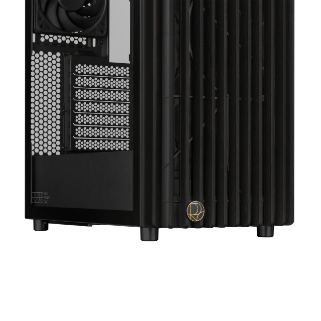 Gabinete ASUS ProArt PA401 Wood Edition | Media Torre | ATX / Micro-ATX / Mini-ITX | USB 3.2 | 3 Ventiladores Preinstalados | Panel Frontal de Madera | Cristal Templado | Negro | PA401/BK/WOOD/TG