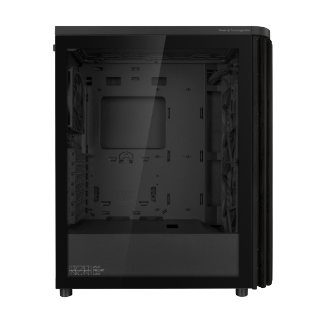 Gabinete ASUS ProArt PA401 Wood Edition | Media Torre | ATX / Micro-ATX / Mini-ITX | USB 3.2 | 3 Ventiladores Preinstalados | Panel Frontal de Madera | Cristal Templado | Negro | PA401/BK/WOOD/TG