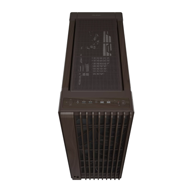 Gabinete ASUS ProArt PA602 Wood Edition | Media Torre | E ATX / ATX / Micro ATX / Mini ITX / DTX / Mini DTX | 4 x USB A / 1 x USB C | Incluye 3 Ventiladores | Cristal Templado | Acentos de Madera de Nogal | Café | PA602/WALNUT WOOD/BRN/TG