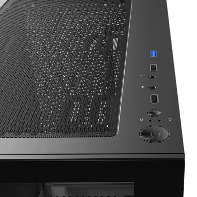 Gabinete MSI PAG PANO M110A | Media Torre | Micro-ATX / Mini-ITX | USB-A 3.2 | 3 Ventiladores Preinstalados | Diseño Panorámico con Doble Cristal Templado | Negro | PAG PANO M110A