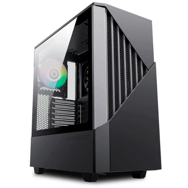 Gabinete Munfrost Panda Pro | Negro | E-ATX | 2 ventiladores ARGB y 1 ventilador preinstalado | MFGPAPBG