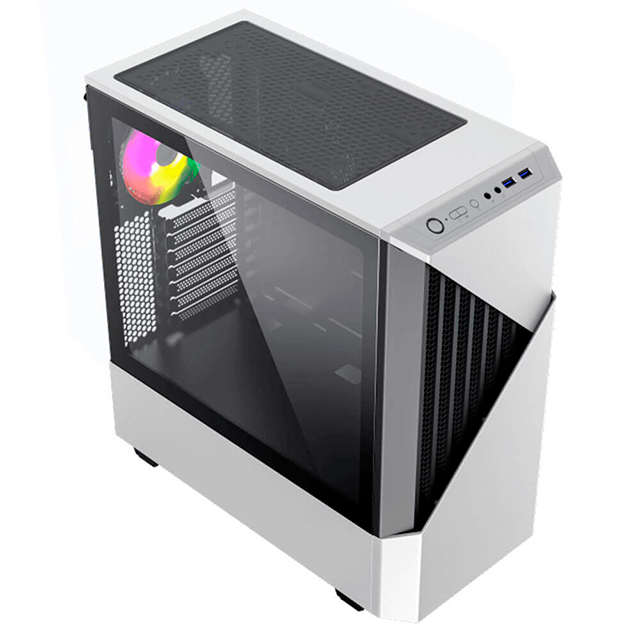 Gabinete Munfrost Panda Pro | Blanco E-ATX | 2 ventiladores ARGB y 1 ventilador preinstalado | MFGPAPWW