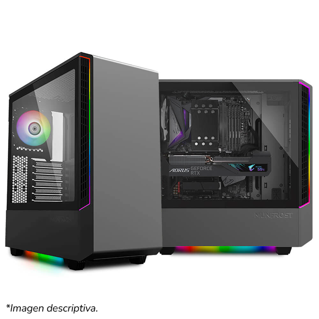 Gabinete Munfrost Panda | Negro | RGB | ATX | 1 ventilador ARGB preinstalado | MFG.T802