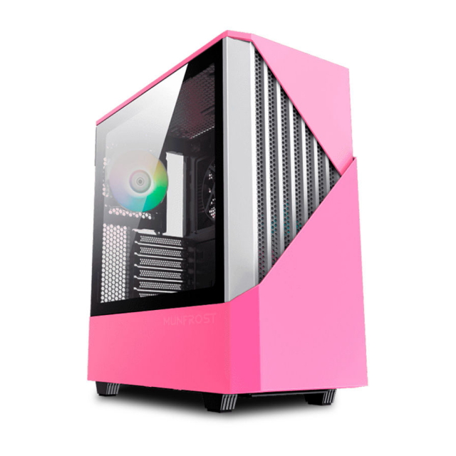 Gabinete Munfrost Panda Pro Rosado | E-ATX | 2 ventiladores ARGB y 1 ventilador preinstalado | MFGPAPPW