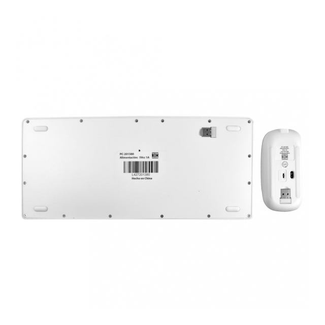 Kit de Teclado y Mouse Inalámbrico Perfect Choice Zebrary | Bluetooth (Receptor USB) | Español | Blanco | PC-201380