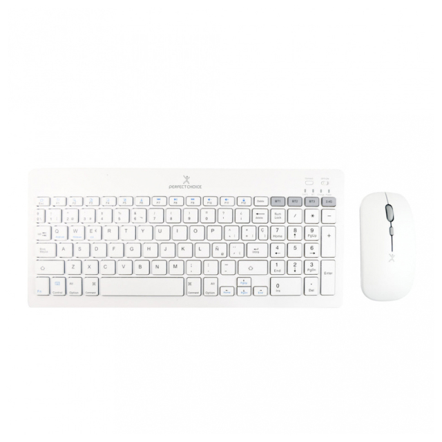 Kit de Teclado y Mouse Inalámbrico Perfect Choice Zebrary | Bluetooth (Receptor USB) | Español | Blanco | PC-201380