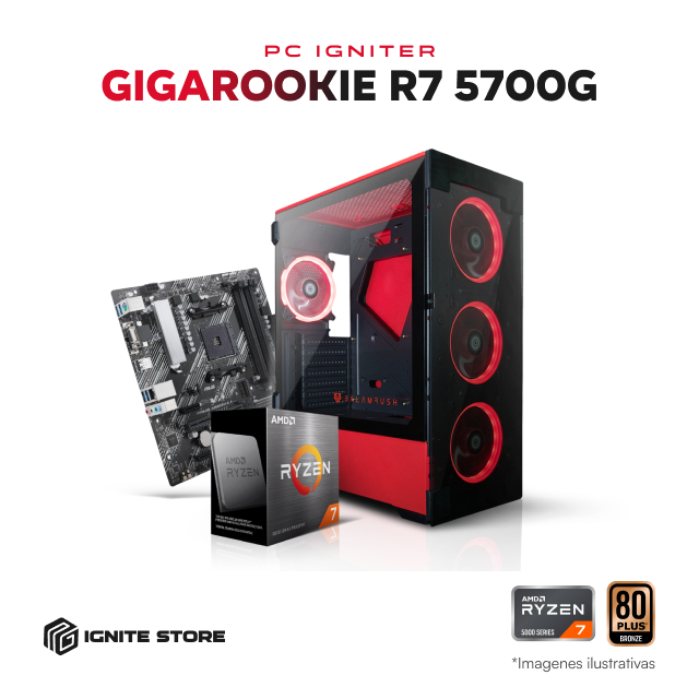 PC IGNITER GIGAROOKIE R7 5700G - 16GB + 500GB SSD