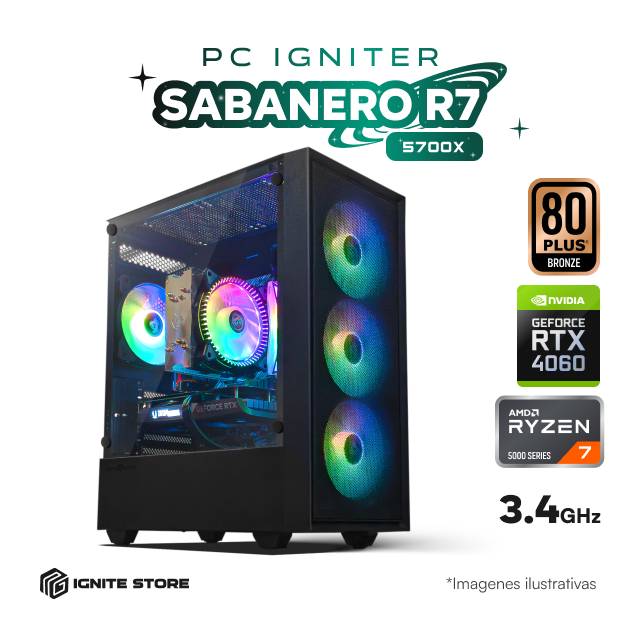 PC IGNITER SABANERO - R7 5700X + RTX 4060