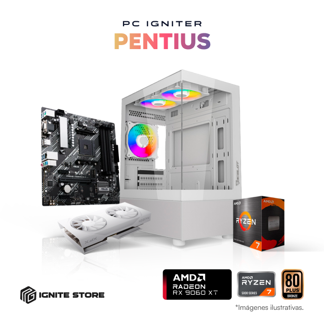 PC Igniter Pentius | R7 5700G | RX 9060 XT 8GB | 16GB de RAM | SSD 1TB