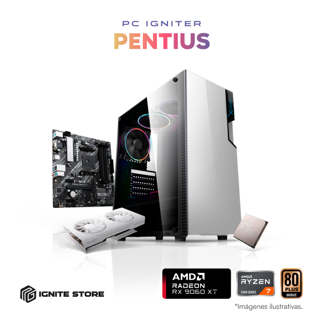 PC Igniter Pentius | R7 5700X | RX 9060 XT 8GB | 16GB de RAM | SSD 1TB