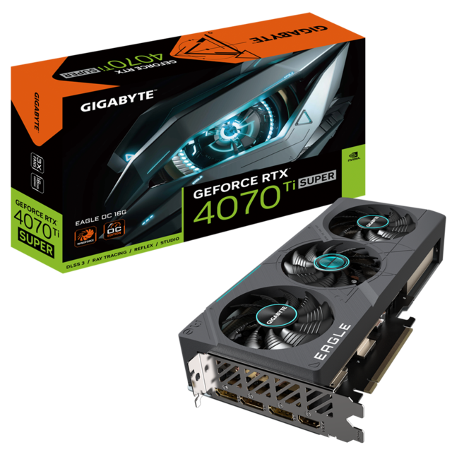 TARJETA DE VIDEO GIGABYTE NVIDIA RTX 4070 Ti SUPER EAGLE OC 16G - GV-N407TSEAGLEOC-16GD