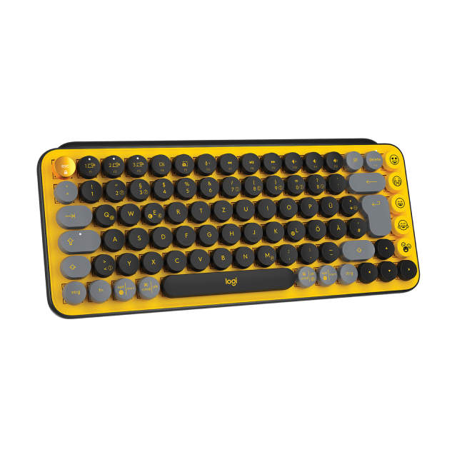 Teclado mecánico inalámbrico Logitech POP Keys | Teclas especiales | Interruptores mecánicos | Color Amarillo / Blast | 920-010713