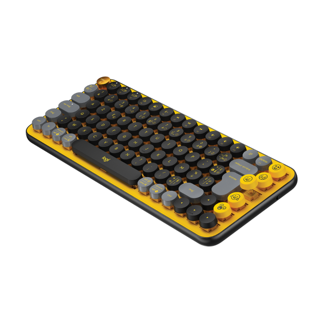 Teclado mecánico inalámbrico Logitech POP Keys | Teclas especiales | Interruptores mecánicos | Color Amarillo / Blast | 920-010713