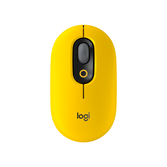 Mouse Inalámbrico Logitech POP | Óptico | Bluetooth | Función de emojis personalizable | 1000 - 4000 DPI | Amarillo / Blast | 910-006549 