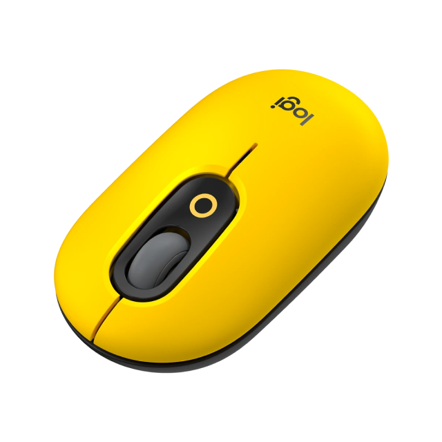 Mouse Inalámbrico Logitech POP | Óptico | Bluetooth | Función de emojis personalizable | 1000 - 4000 DPI | Amarillo / Blast | 910-006549 