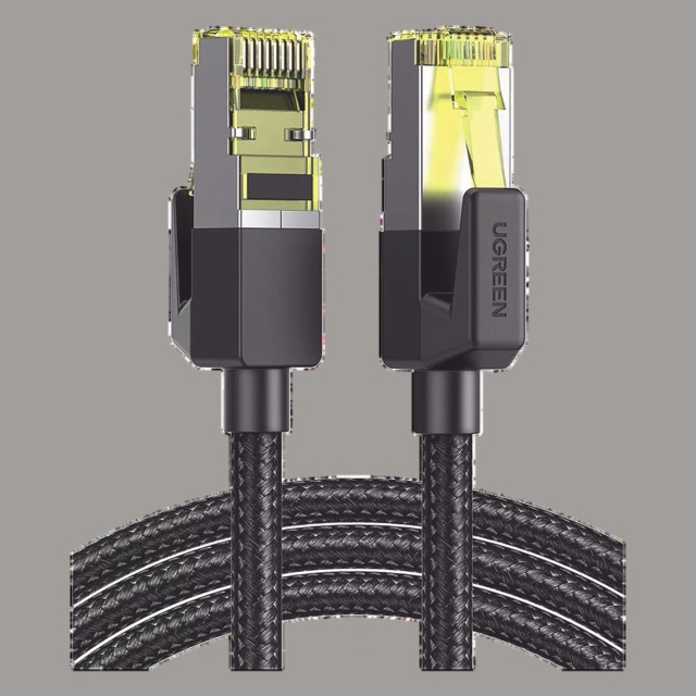 Cable de Red Ethernet Cat7 F/FTP | RJ-45 Macho a RJ-45 Macho | Cable Redondo con Malla de Nylon | Longitud 3 m (9.84 ft) | Compatible con Redes Gigabit y 10 Gigabit | Color Negro | 80424
