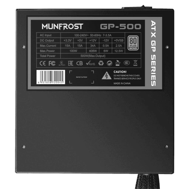 FUENTE DE PODER MUNFROST 500W PLUS BRONCE POWER BOX GP-500