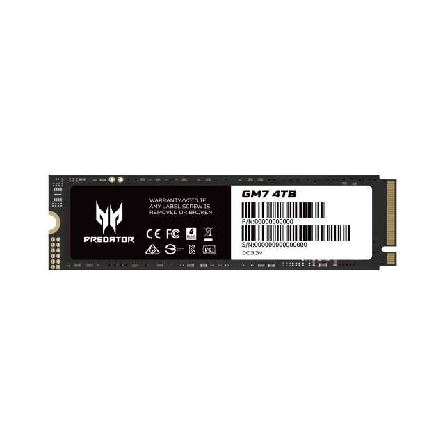 Unidad SSD Acer Predator GM7 | 4TB | M.2 | PCIe Gen 4.0 / NVMe |  7400 MB/s Lectura | 6500 MB/s Escritura | BL.9BWWR.120