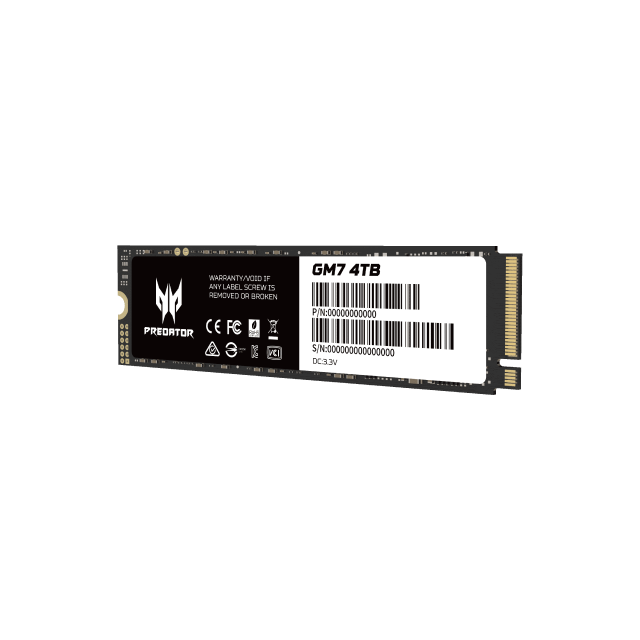 Unidad SSD Acer Predator GM7 | 4TB | M.2 | PCIe Gen 4.0 / NVMe |  7400 MB/s Lectura | 6500 MB/s Escritura | BL.9BWWR.120