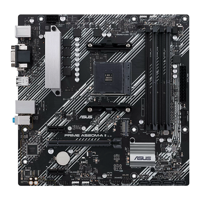 TARJETA MADRE ASUS PRIME A520M-A II/CSM MATX AM4 4DDR4 128GB - PRIME A520M-A II/CSM