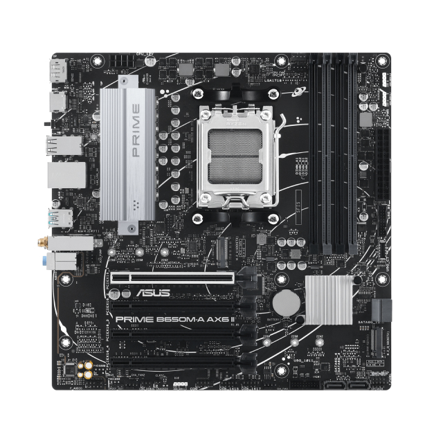 Tarjeta Madre ASUS PRIME B650M-A AX6 II | Micro ATX | AM5 | AMD B650 | DDR5 (Hasta 192GB) | Wi-Fi 6 | Bluetooth 5.3 | Negro | PRIME B650M-A AX6 II