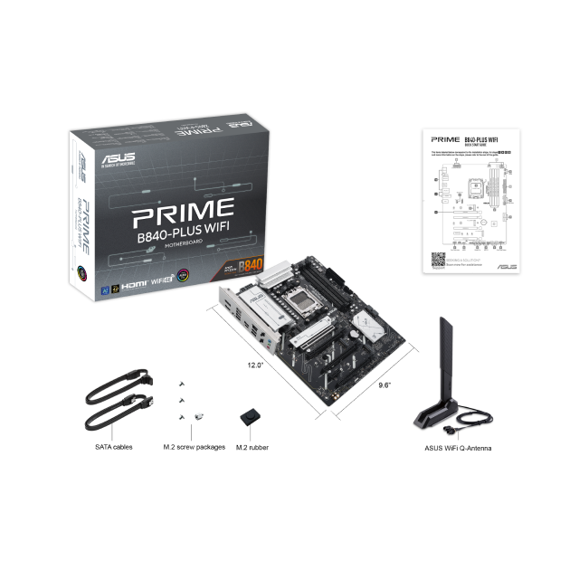 Tarjeta Madre ASUS PRIME B840-PLUS WIFI | ATX | AM5 | RAM DDR5 (Hasta 256GB) | WiFI 6E / Bluetooth 5.3 | DisplayPort / HDMI | PRIME B840-PLUS WIFI