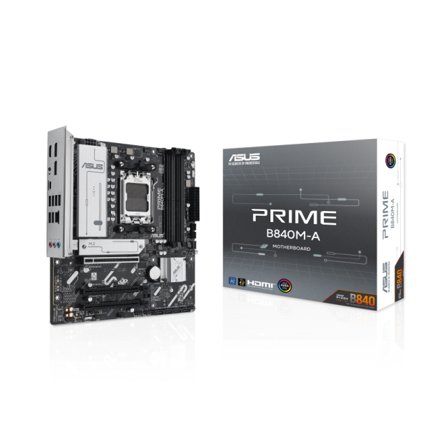 Tarjeta Madre ASUS PRIME B840M-A | Micro-ATX | AMD B840 | AM5 | DDR5 (Hasta 256GB) | Negro | PRIME B840M-A