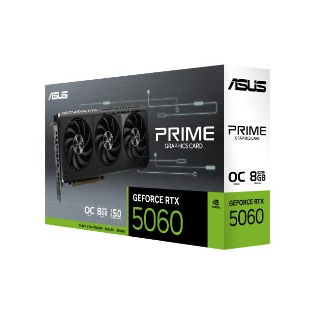 Tarjeta de Video ASUS PRIME GeForce RTX 5060 OC Edition | 8GB  GDDR7 | PCI Express 5.0 | 128 bits | PRIME-RTX5060-O8G