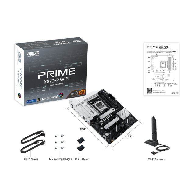 Tarjeta Madre ASUS Prime X870-P WiFi | ATX | AM5 | X870 | DDR5 256GB (Máx) |  Wi-Fi 7 / Bluetooth v5.4 | PRIME X870-P WIFI