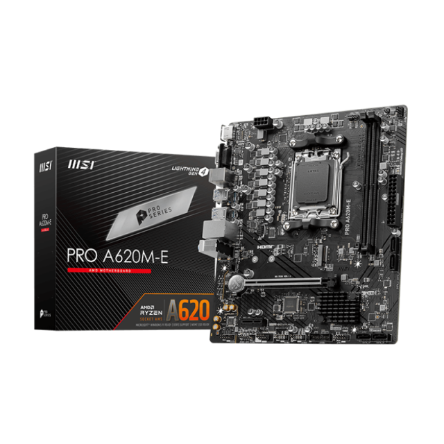 Tarjeta Madre MSI PRO A620M-E | mATX | Socket AM5 | AMD A620 | DDR5 (Hasta 128GB) | PRO A620M-E