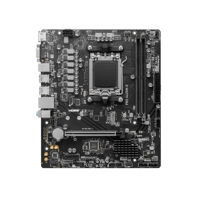Tarjeta Madre MSI PRO A620M-E | mATX | Socket AM5 | AMD A620 | DDR5 (Hasta 128GB) | PRO A620M-E