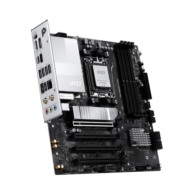 Tarjeta Madre MSI PRO B850M-P WIFI | Micro ATX | AM5 | AMD B850 | DDR5 (Hasta 256GB) | HDMI / DisplayPort | Wi-Fi 7 | Bluetooth 5.4 | Blanco / Negro | PRO B850M-P WIFI