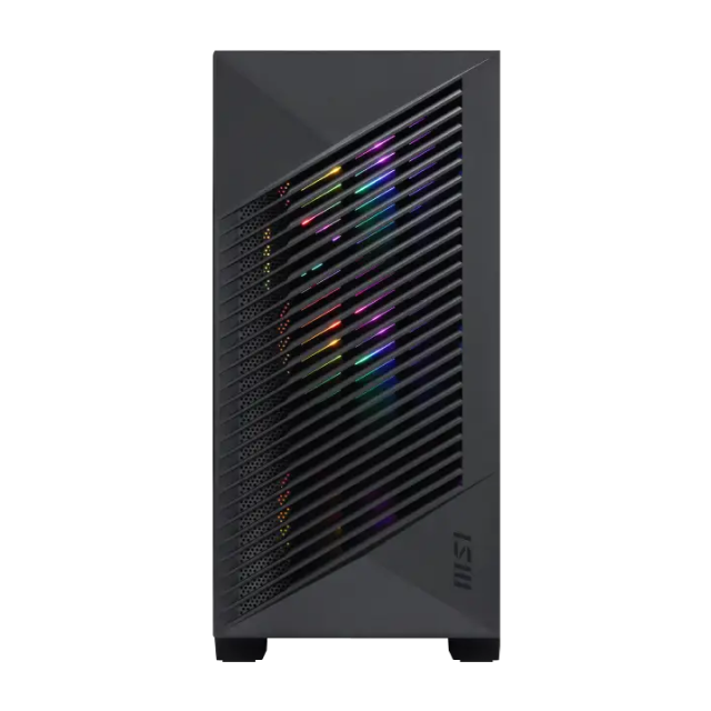 Gabinete MSI PRO FORGE M050A | Mini Torre | Micro-ATX / Mini-ITX | 3 x USB-A | Incluye 4 Ventiladores RGB | Cristal Templado | Negro | PRO FORGE M050A