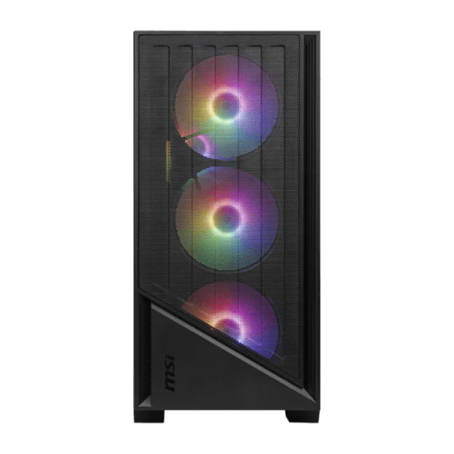 Gabinete MSI PRO FORGE M051A | Mini Torre | Micro-ATX / Mini-ITX | 3 x USB-A | Incluye 4 Ventiladores RGB | Cristal Templado | Negro | PRO FORGE M051A