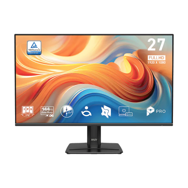 Monitor Gamer Plano PRO MP271 E14A | 27" | 1920 x 1080 (FHD) | IPS | 144Hz | 1ms (MPRT) / 4ms (GTG) | AMD FreeSync / HDR Ready | Bocinas Integradas | HDMI 2.0 / DisplayPort 1.4a / VGA / Jack 3.5mm | Negro | PRO MP271 E14A