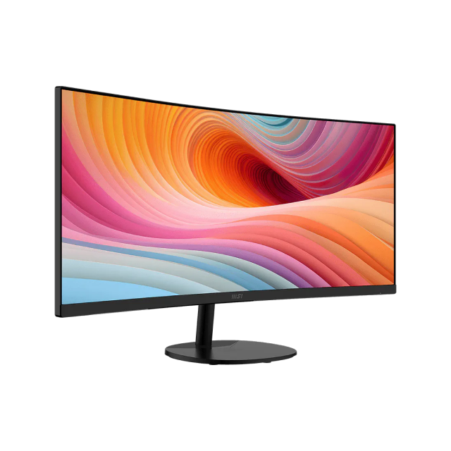 Monitor Gamer Curvo MSI PRO MP341CQ E12 | 34" | 3440 x 1440 (UWQHD) | VA | 120Hz | 1ms (MPRT) / 4ms (GTG) | 1500R | HDR Ready / AMD FreeSync | Bocinas Integradas | HDMI 2.0 / DisplayPort 1.4 / Jack 3.5mm | Negro | PRO MP341CQ E12