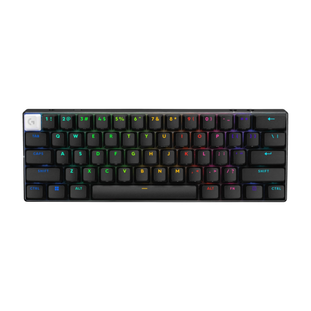 Teclado Inalámbrico Logiteh Pro X 60 | 60% | Mecánico | RGB | Español Táctil | Color Negro | Incluye Funda protectora | 920-011902