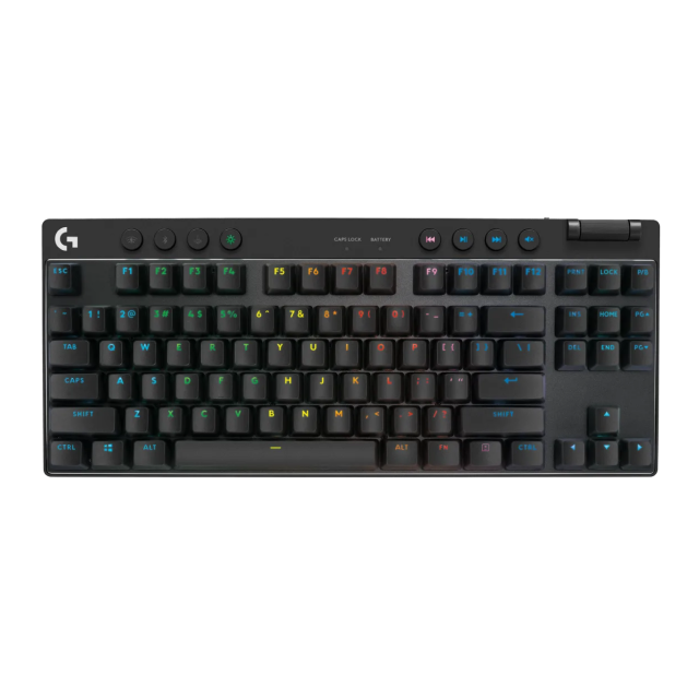 Teclado mecánico Logitech G PRO X TKL para juegos | Inalámbrico | Batería Recargable |  Iluminación RGB LIGHTSYNC | Negro | Inglés Táctil  | 920-012127