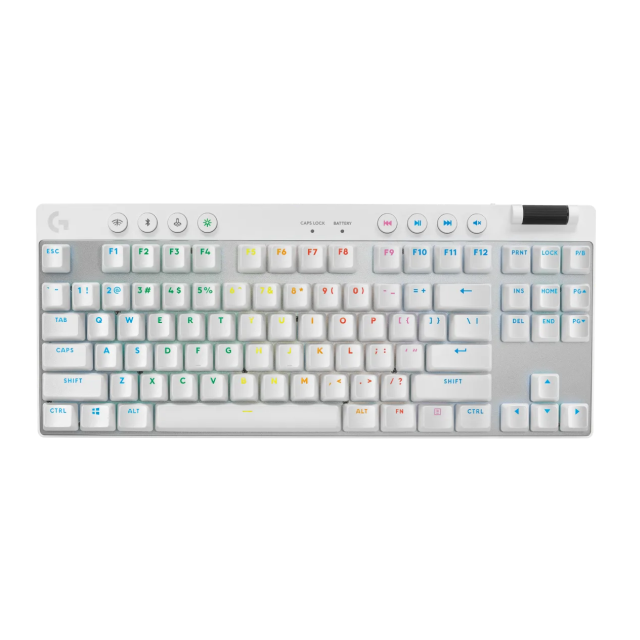 Teclado mecánico Logitech G PRO X TKL para juegos | Inalámbrico | Batería Recargable |  Iluminación RGB LIGHTSYNC | Blanco | Español | 920-012143