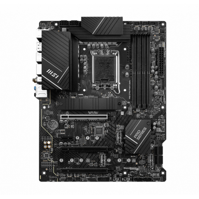 Tarjeta Madre MSI PRO Z790-P WIFI | ATX | Socket LGA 1700 | Chipset Intel Z790 | DDR5 (Hasta 256GB) | HDMI / DisplayPort | Wi-Fi 6E | Bluetooth 5.3 | Negro | PRO Z790-P WIFI