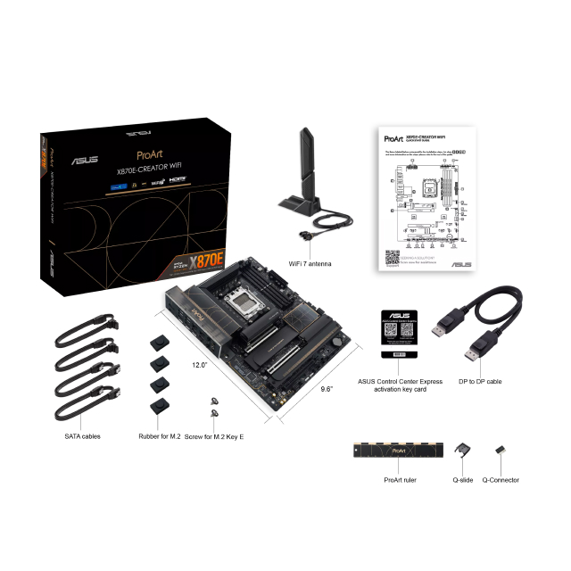 Tarjeta Madre ASUS ProArt X870E-Creator WiFi | ATX | AM5 | AMD X870E | DDR5 (Hasta 256GB) | HDMI / USB-C | Wi-Fi 7 | Bluetooth 5.4 | Negro | ProArt X870E-Creator WiFi